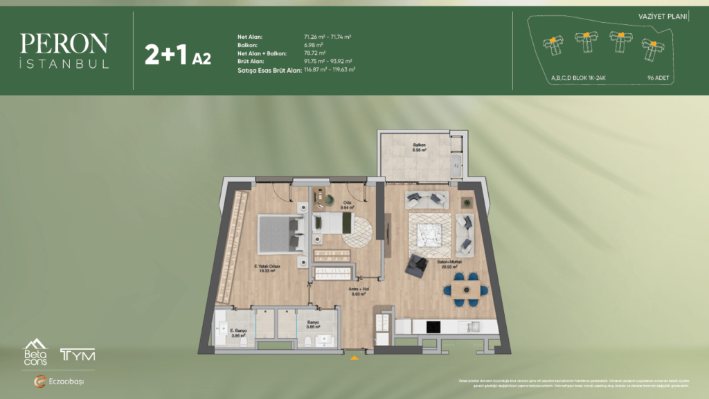PERON_ISTANBUL Daire 2+1
